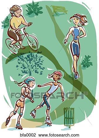 A graphic representation of active lifestyle View Large Illustration Drawing - A graphic representation of active lifestyle. Fotosearch