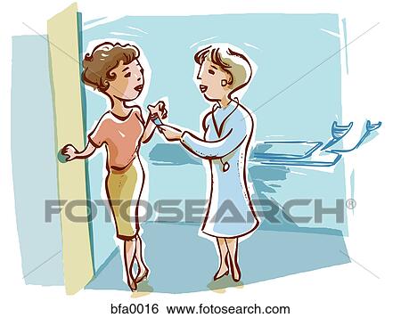 Doctor handing a pap test tube to a patient View Large Illustration Stock Illustration - Doctor handing a pap test tube to a patient. Fotosearch