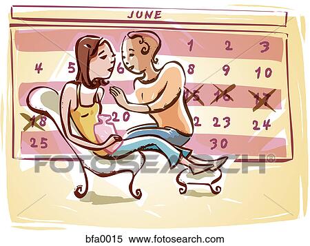 Stock Illustration - Friend consoling woman with menstrual cramps. Fotosearch