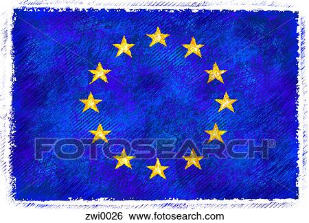 Stock Illustration - Drawing of the flag of European Union. Fotosearch