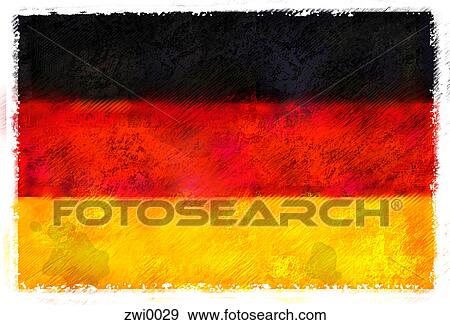 Drawing of the flag of Germany View Large Illustration Stock Illustration - Drawing of the flag of Germany. Fotosearch