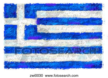 Clipart - Drawing of the flag of Greece. Fotosearch