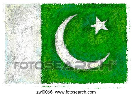 Drawing of the flag of Pakistan View Large Illustration Stock Illustration - Drawing of the flag of Pakistan. Fotosearch