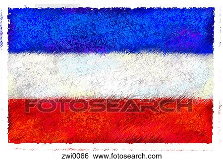 Stock Illustration - Drawing of the flag of Serbia & Monte. Fotosearch