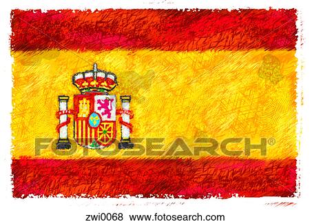 Drawing of the flag of Spain Stock Illustration | zwi0068 | Fotosearch