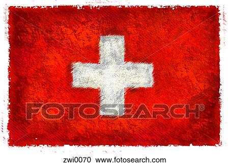 Drawing of the flag of Switzerland View Large Illustration Clipart - Drawing of the flag of Switzerland. Fotosearch