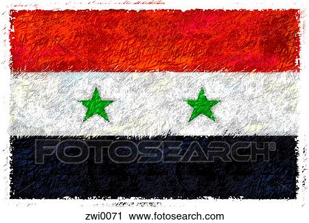 Drawing of the flag of Syria View Large Illustration Clip Art - Drawing of the flag of Syria. Fotosearch