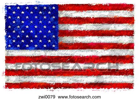 Stock Illustration - Drawing of the flag of the United States. Fotosearch