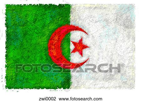 Flag of Algeria View Large Illustration Drawing - Flag of Algeria. Fotosearch