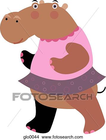 A hippopotamus wearing a pink dress View Large Illustration Stock Illustration - A hippopotamus wearing a pink dress. Fotosearch