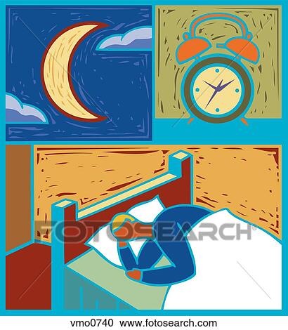 Clipart - Illustration of a man sleeping. Fotosearch