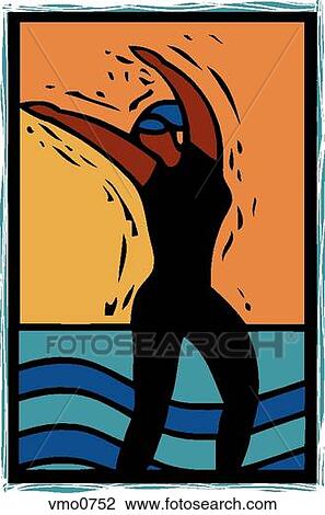 Illustration of a woman waving her arms View Large Illustration Drawing - Illustration of a woman waving her arms. Fotosearch