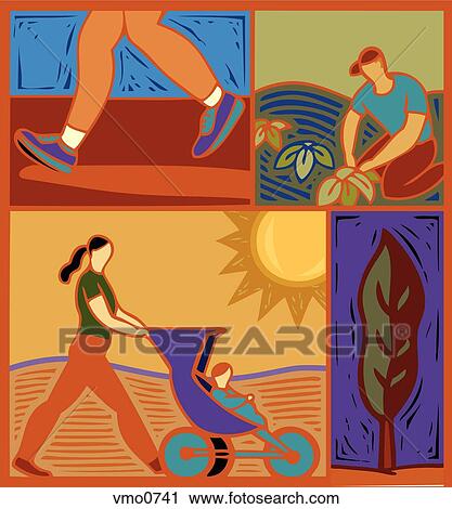 Illustration of people doing outdoor activities View Large Illustration Clip Art - Illustration of people doing outdoor activities. Fotosearch