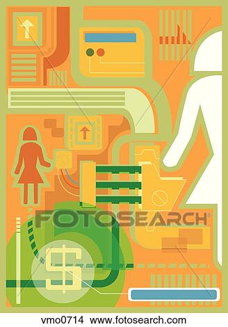 A collage about organizing finances View Large Illustration Stock Illustration - A collage about organizing finances. Fotosearch