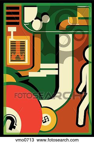 Drawing - A graphic representation of money making process. Fotosearch