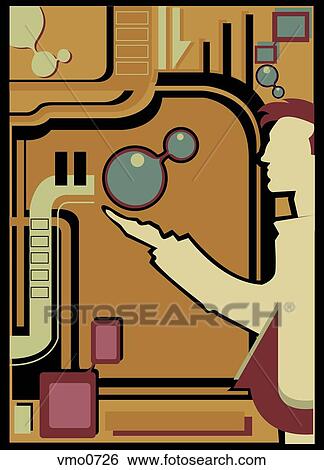 A graphical representation of a man brainstorming View Large Illustration Stock Illustration - A graphical representation of a man brainstorming. Fotosearch