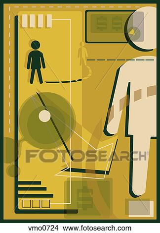 Stock Illustration - A yellow and green money collage. Fotosearch
