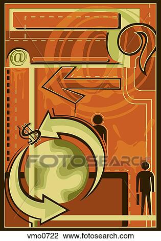 Drawing - An illustration of the global market. Fotosearch