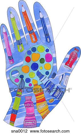 A drawing of a blue artist hand View Large Photo Image Stock Image - A drawing of a blue artist hand. Fotosearch