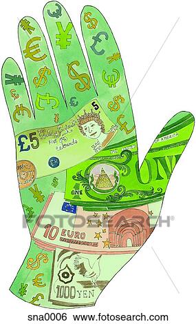 Stock Photograph - A drawing of a currency hand. Fotosearch