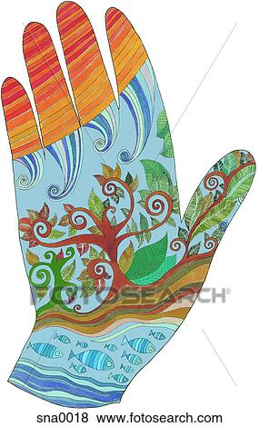Stock Photo - An illustration of a nature hand. Fotosearch
