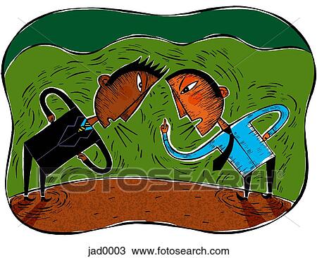 Angry Confrontation View Large Illustration Drawing - Angry Confrontation. Fotosearch