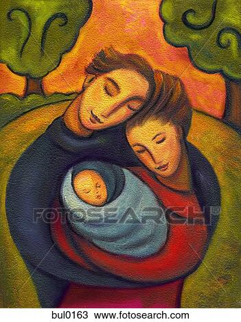 An illustration of a family embracing View Large Illustration Drawing - An illustration of a family embracing. Fotosearch