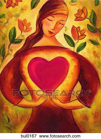 Stock Illustration - Illustration of a woman's heart. Fotosearch