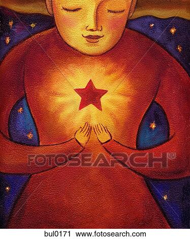 Person with a star in his chest View Large Illustration Clip Art - Person with a star in his chest. Fotosearch