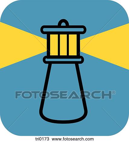 A lighthouse drawn on a blue background View Large Illustration Drawing - A lighthouse drawn on a blue background. Fotosearch