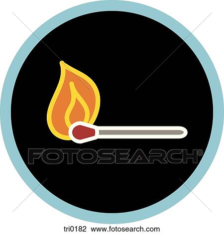 A lit match illustrated on black background View Large Illustration Drawing - A lit match illustrated on black background. Fotosearch