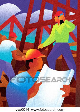Stock Illustration - Illustration of a construction site. Fotosearch