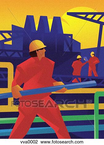 Illustration of a pipefitter View Large Illustration Drawing - Illustration of a pipefitter. Fotosearch