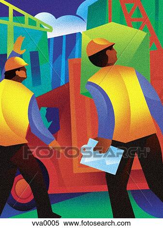 Men directing a truck driver View Large Illustration Stock Illustration - Men directing a truck driver. Fotosearch