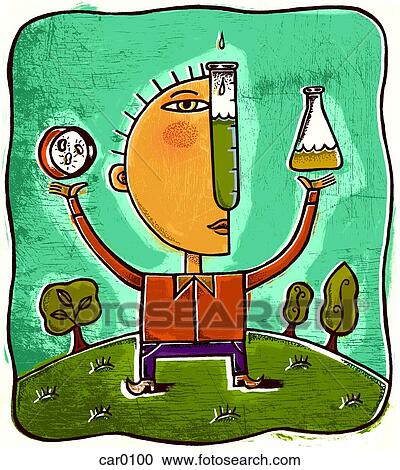 A man with a test tube for a nose, holding a beaker and a petri dish View Large Illustration Clipart - A man with a test tube for a nose, holding a beaker and a petri dish. Fotosearch