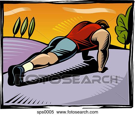 A man doing pushups View Large Illustration Stock Illustration - A man doing pushups. Fotosearch