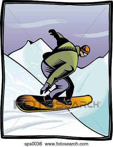 A man snowboarding View Large Illustration Stock Illustration - A man snowboarding. Fotosearch