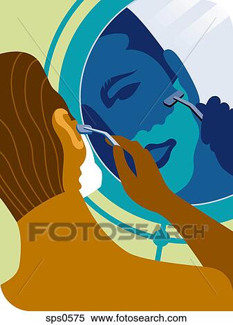 A man shaving his face View Large Illustration Stock Illustration - A man shaving his face. Fotosearch