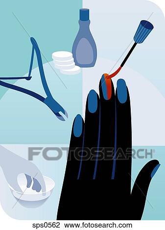 Drawing - Getting a manicure. Fotosearch