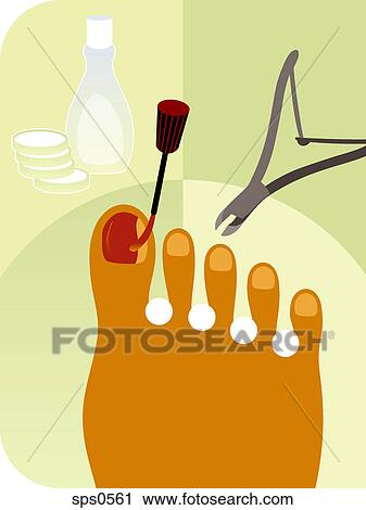 Getting a pedicure View Large Illustration Clip Art - Getting a pedicure. Fotosearch