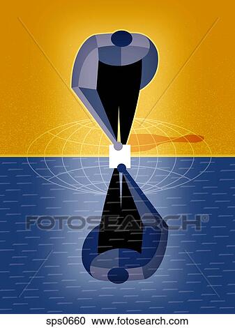 Clipart - A man looking at his reflection. Fotosearch