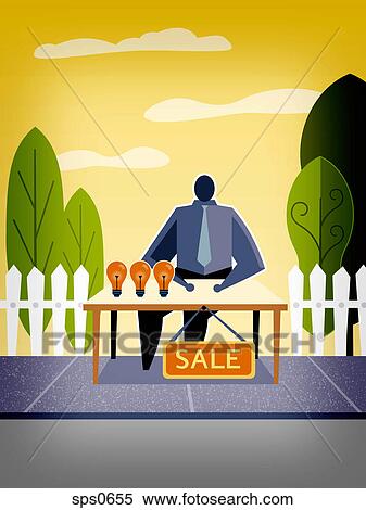 A man selling lightbulbs View Large Illustration Stock Illustration - A man selling lightbulbs. Fotosearch