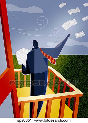 A man sending mass emails View Large Illustration Clip Art - A man sending mass emails. Fotosearch