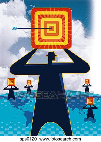 Clipart - A drawing of a bull's eye hit. Fotosearch