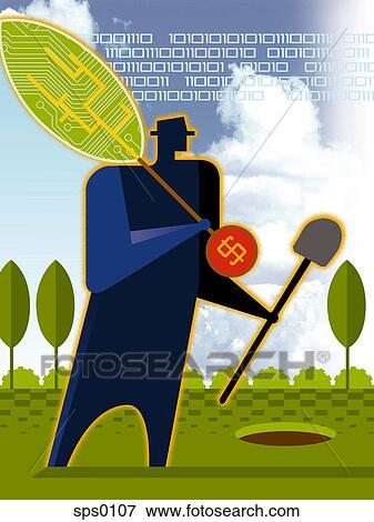 A drawing of a computer money maker View Large Illustration Stock Illustration - A drawing of a computer money maker. Fotosearch
