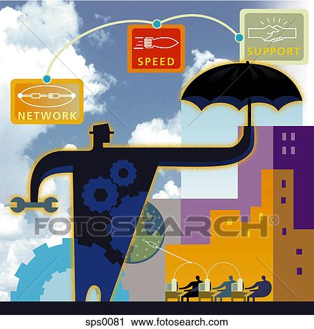 An illustration of a network support View Large Illustration Clip Art - An illustration of a network support. Fotosearch