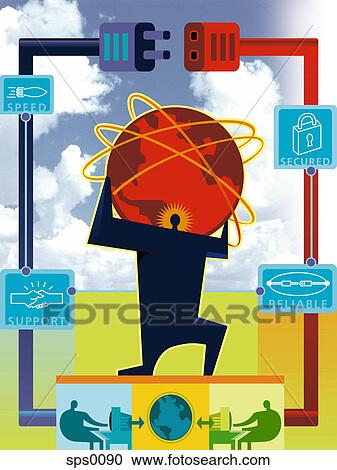 An illustration of internet support services View Large Illustration Clipart - An illustration of internet support services. Fotosearch