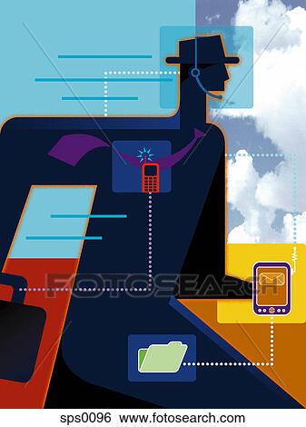 Stock Illustration - The convenience of text messaging. Fotosearch