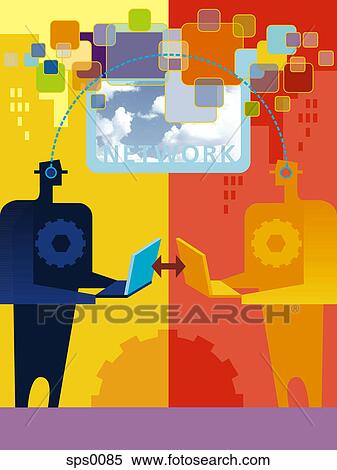 A drawing of the communication via network solutions View Large Illustration Stock Illustration - A drawing of the communication via network solutions. Fotosearch