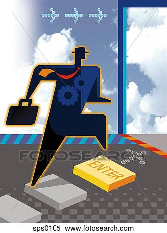 The enter button leading to the world of internet View Large Illustration Stock Illustration - The enter button leading to the world of internet. Fotosearch